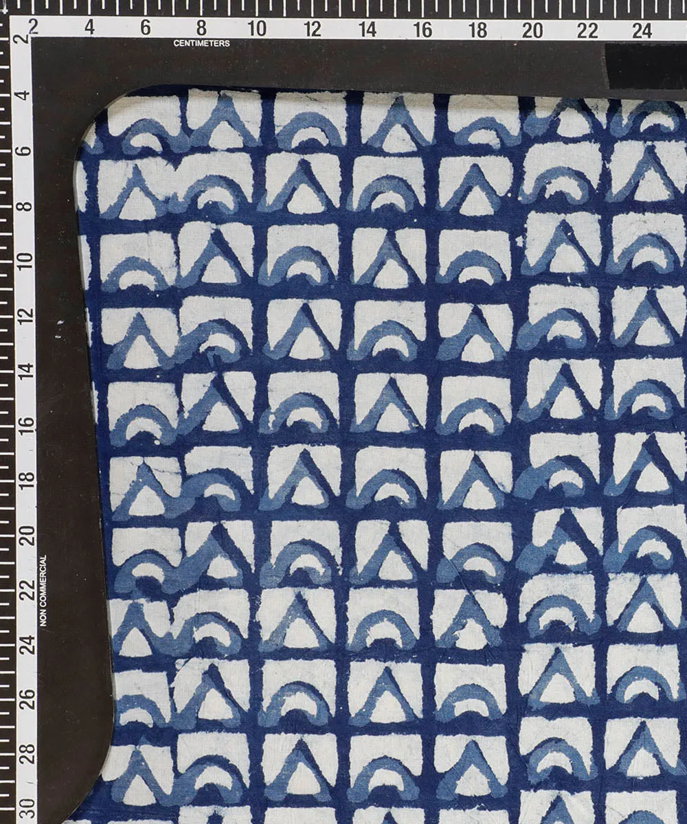 2.5 m Indigo hand block printed cotton kurta material