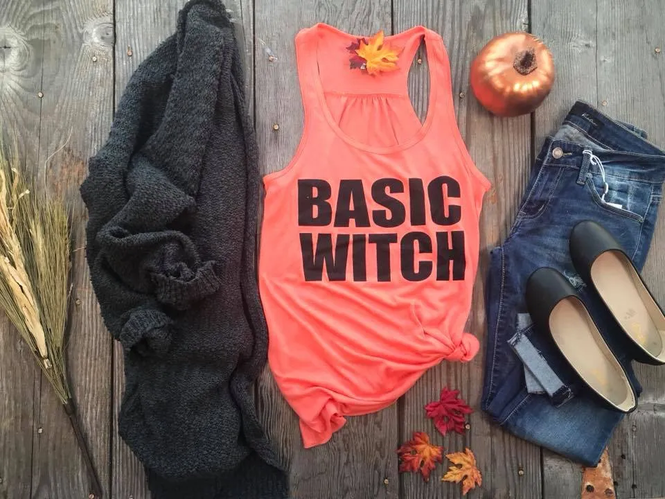 Basic Witch Graphic Tank | Orange** - Final Sale
