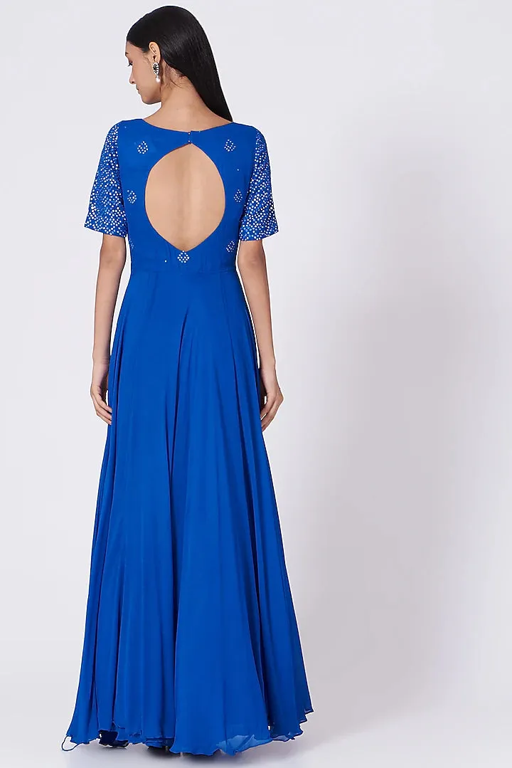 Cobalt Blue Anarkali Set