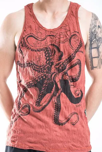 Sure Design Men's Octopus Tank Top Brick