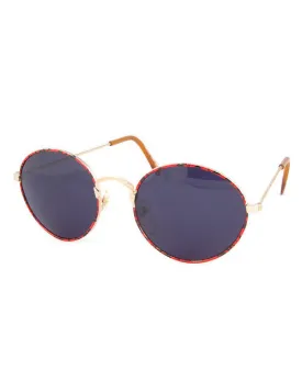 URBANA Red 90s Classic Round Sunglasses