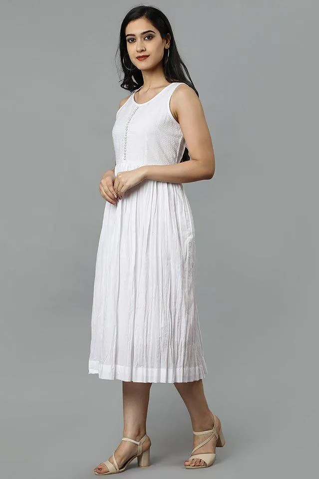 White Sleeveless Cotton Angel Dress